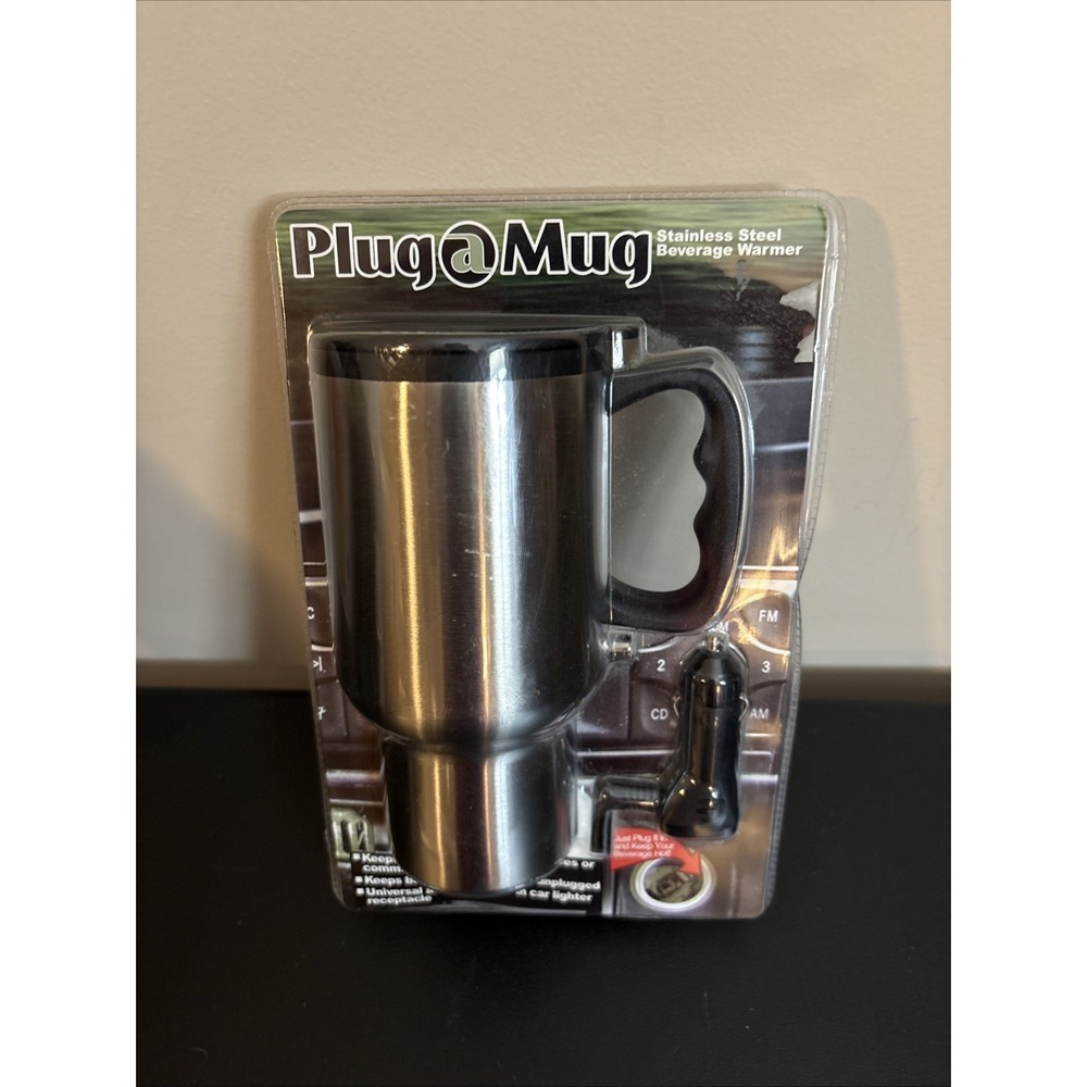 Plug A Mug Coffee Mug Stainless Steel 18oz HEATED Warmer Car Plug NEW SEALED